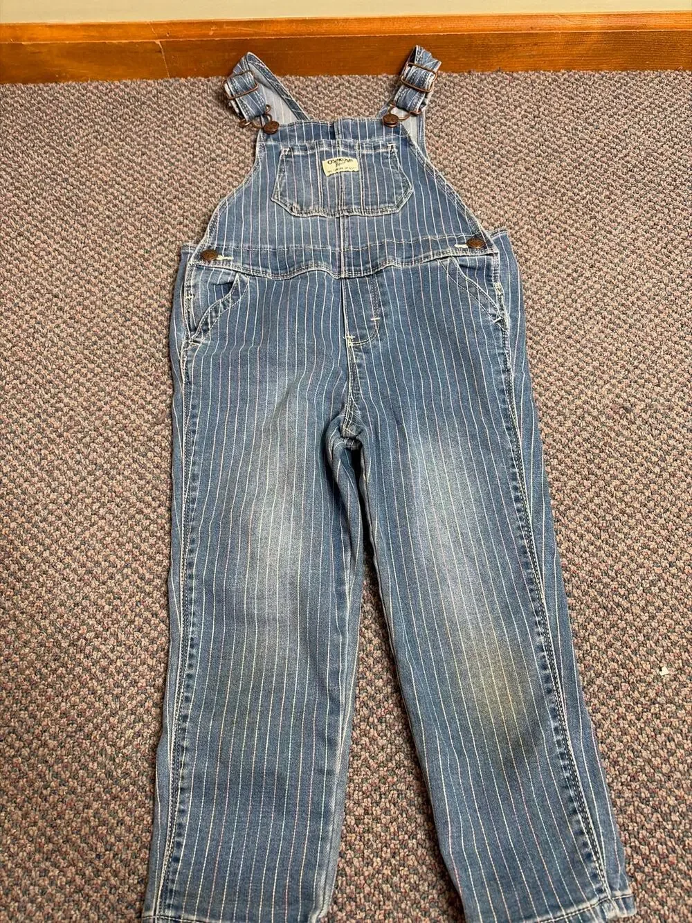 Oshkosh Girls Toddler Striped Overalls 4T
